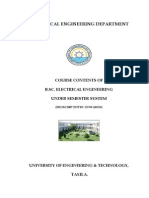 Course outline of electrical engineering at UET Taxila