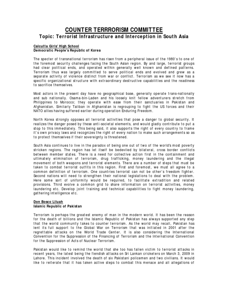 Counter Terrorism Committee Position Papers-JacoMUN | Libya | Terrorism