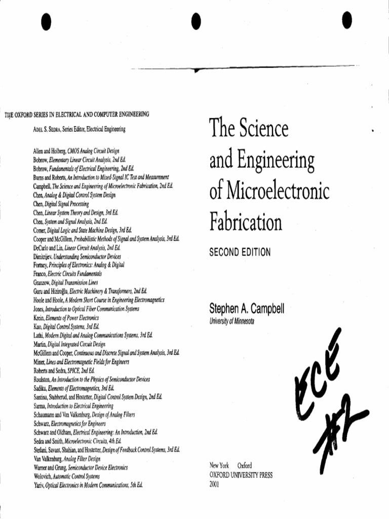 The Science and Engineering of Microelectronic Fabrication PDF