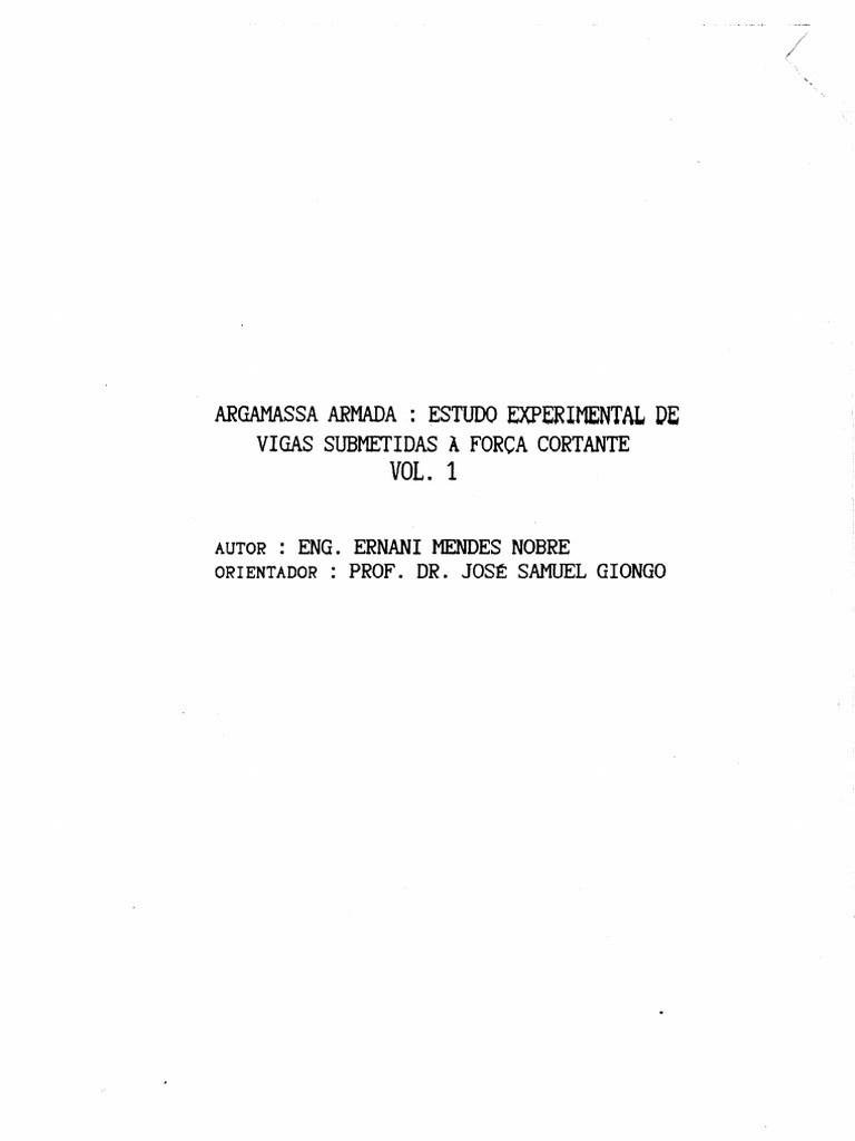 Ernani Mendes Nobre - Argamassa Armada Vigas Submetidas A Forca
