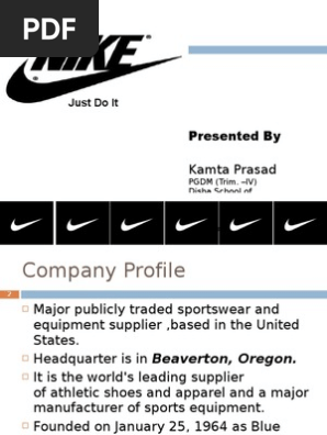 nike company profile ppt