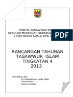 Rancangan Tahunan Tasawwur Islam Tingkatan 4 2014