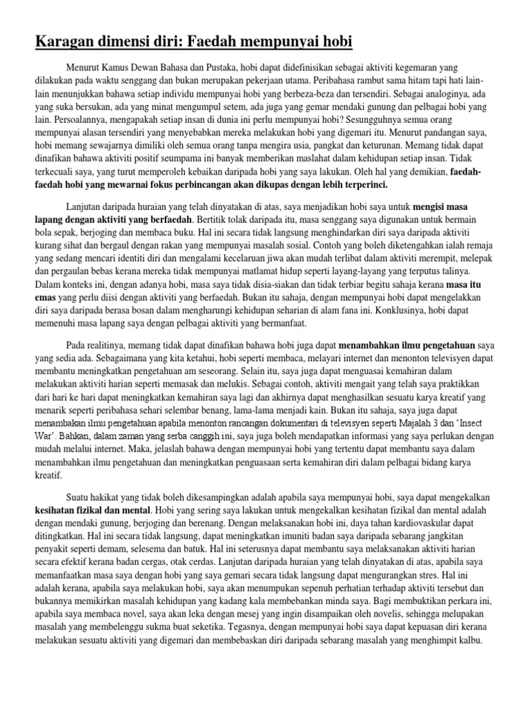 Faedah Mempunyai Hobi Pdf