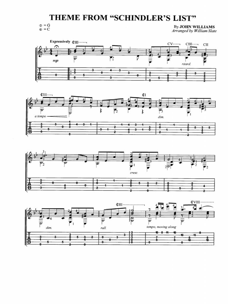 John Wlliams Schindler's List With Tab