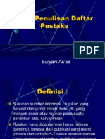 Cara Penulisan Daftar Pustaka