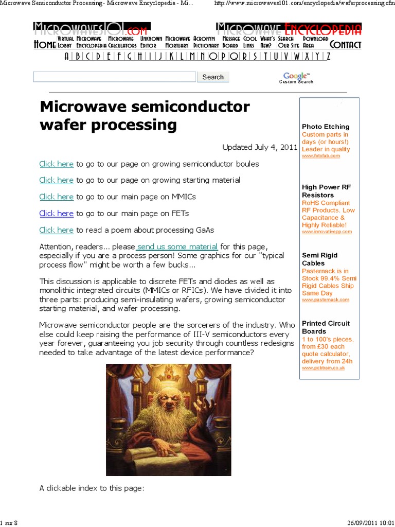 Microwave Semiconductor Pro... | PDF | Photolithography | Field Effect ...