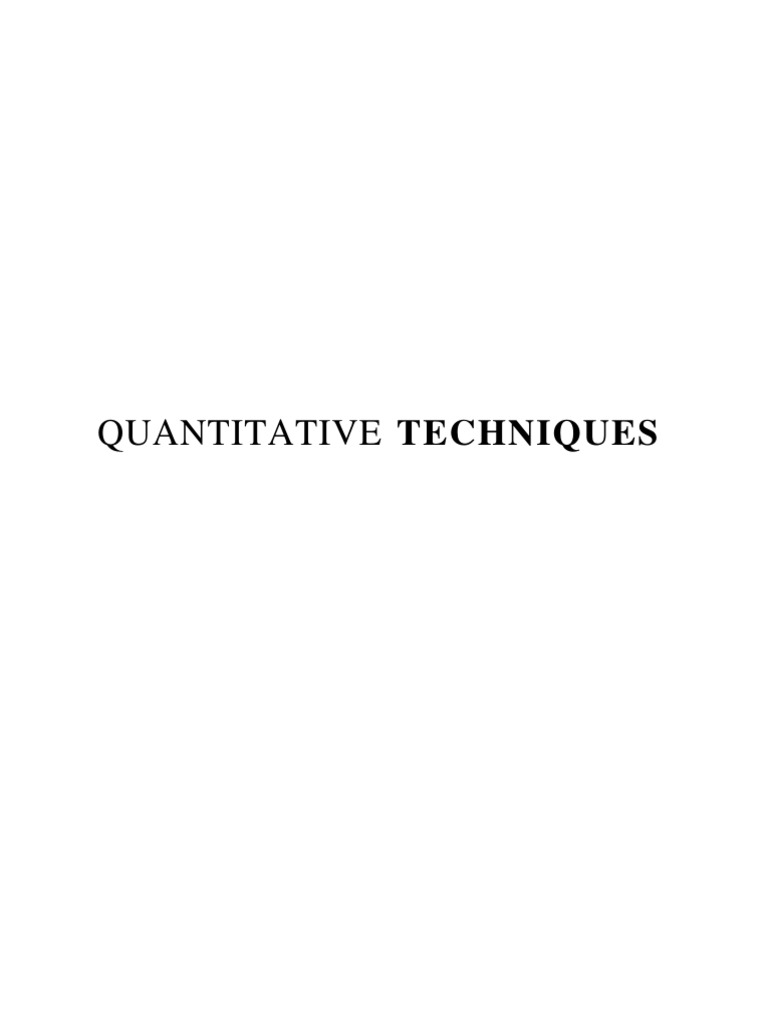 Quantitative Techniques | PDF | Conceptual Model | Decision