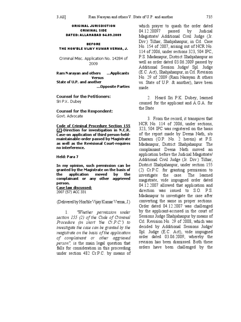 Indian Law Report Allahabad Series Sep2009 Supreme Courts Appeal