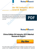 China Edible Oil Industry 2013 Market Size, Share, Growth & Forecast