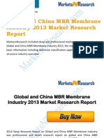 Global and China MBR Membrane Industry 2013 Market Size, Share, Growth & Forecast