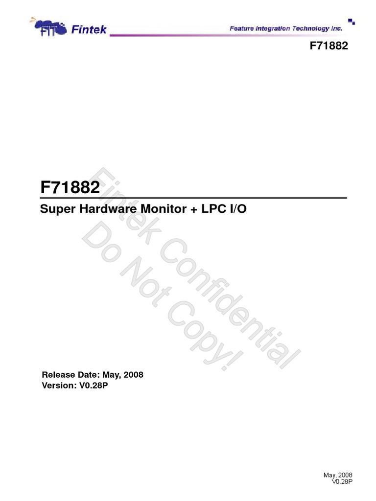 Server Fintek F71882 PDF Floppy Disk Input/Output