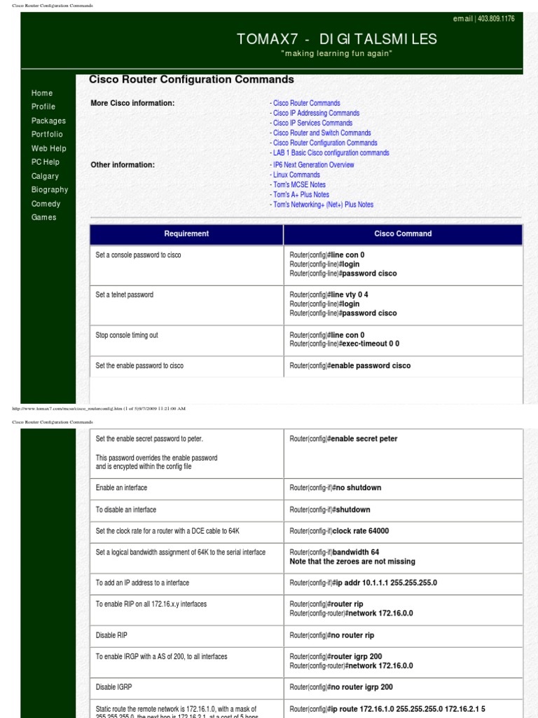 Cisco router configuration commands pdf ip address router computing 