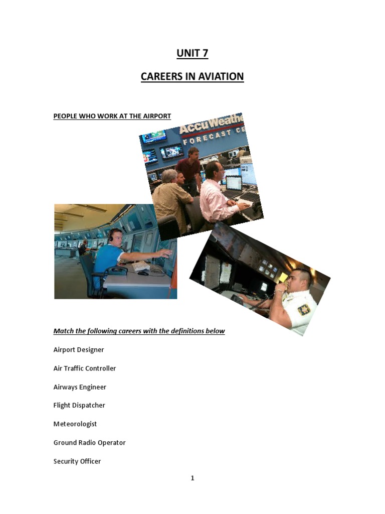 Unit 7 Careers in Aviation | PDF | Pilot (Aeronautics) | Airport