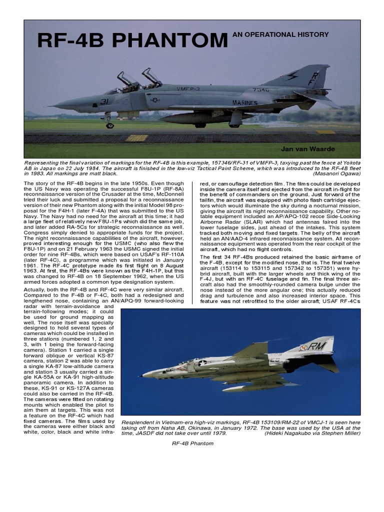 RF-4B Phantom: History and Service | PDF | Mc Donnell Douglas F 4
