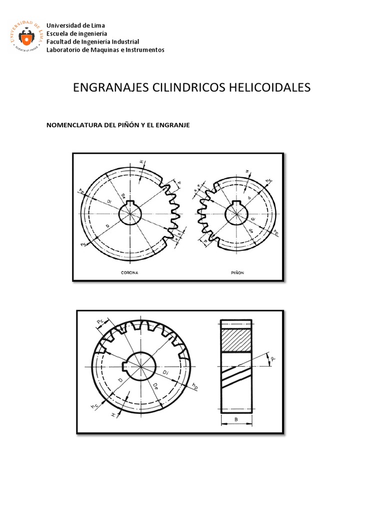 Engranajes Helicoidales Pdf Engranaje Geometría