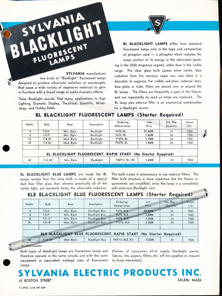 Blacklight Fluorescent Lamps Guide | PDF | Fluorescent Lamp ...