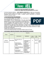 Processo Seletivo SESI Pimenta Bueno Edital 011-2013