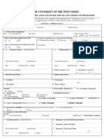 UWI Application Form (2013)