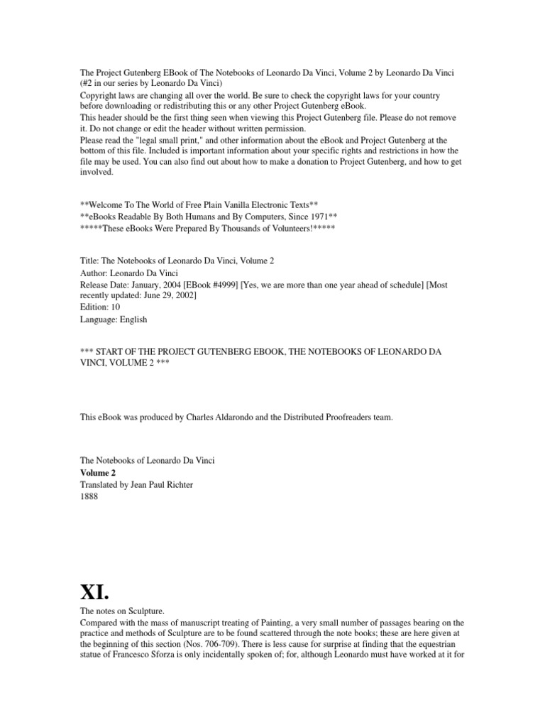Leonardo da vincis notes part ii translated by richter 1888 pdf