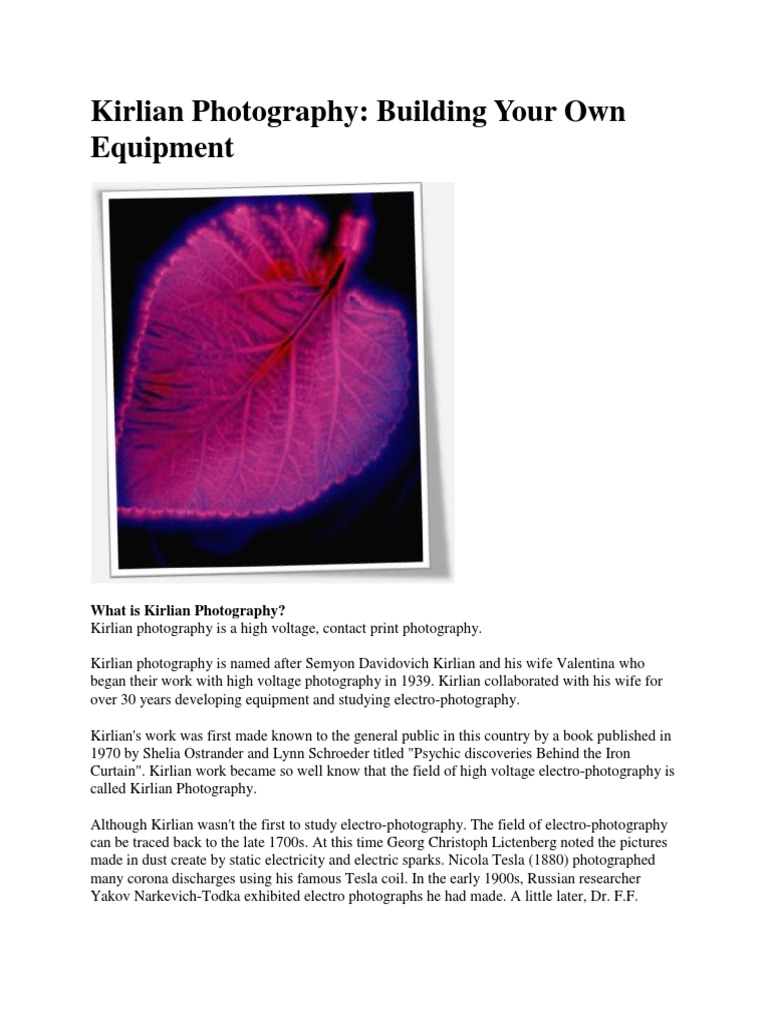 Kirlian Photography Electricity Electromagnetism