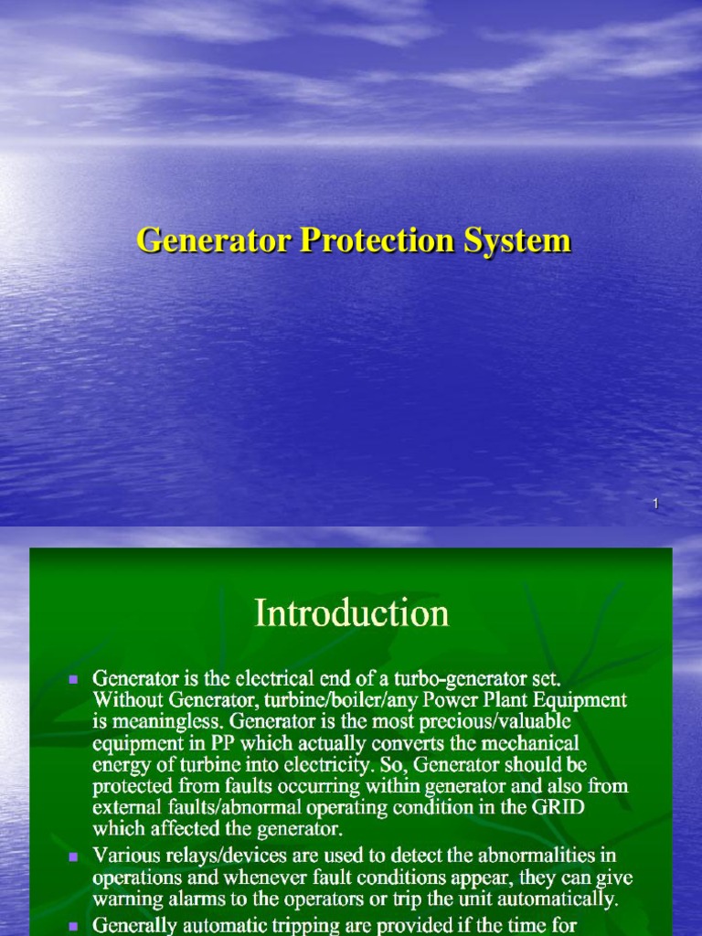 Generator Protection System Overview | PDF