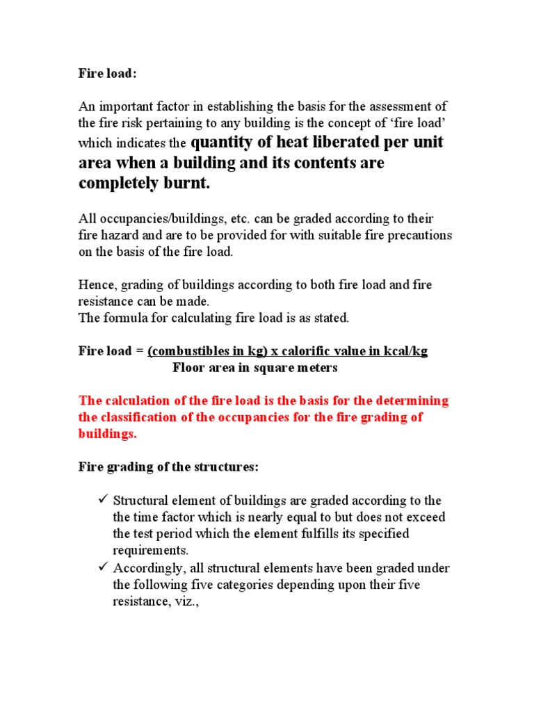 Fire Load Calculation PDF Calorie Chemistry