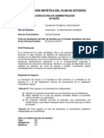 Plan de Estudios de Administracion