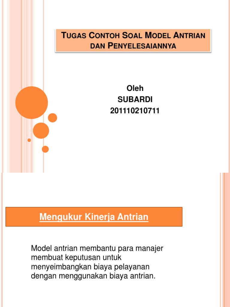 26++ Contoh soal model antrian information