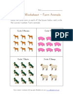 Counting Counting Counting Counting Worksheet Worksheet Worksheet Worksheet - Farm Animals Farm Animals Farm Animals Farm Animals