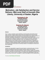 Motivation, Job Satisfaction