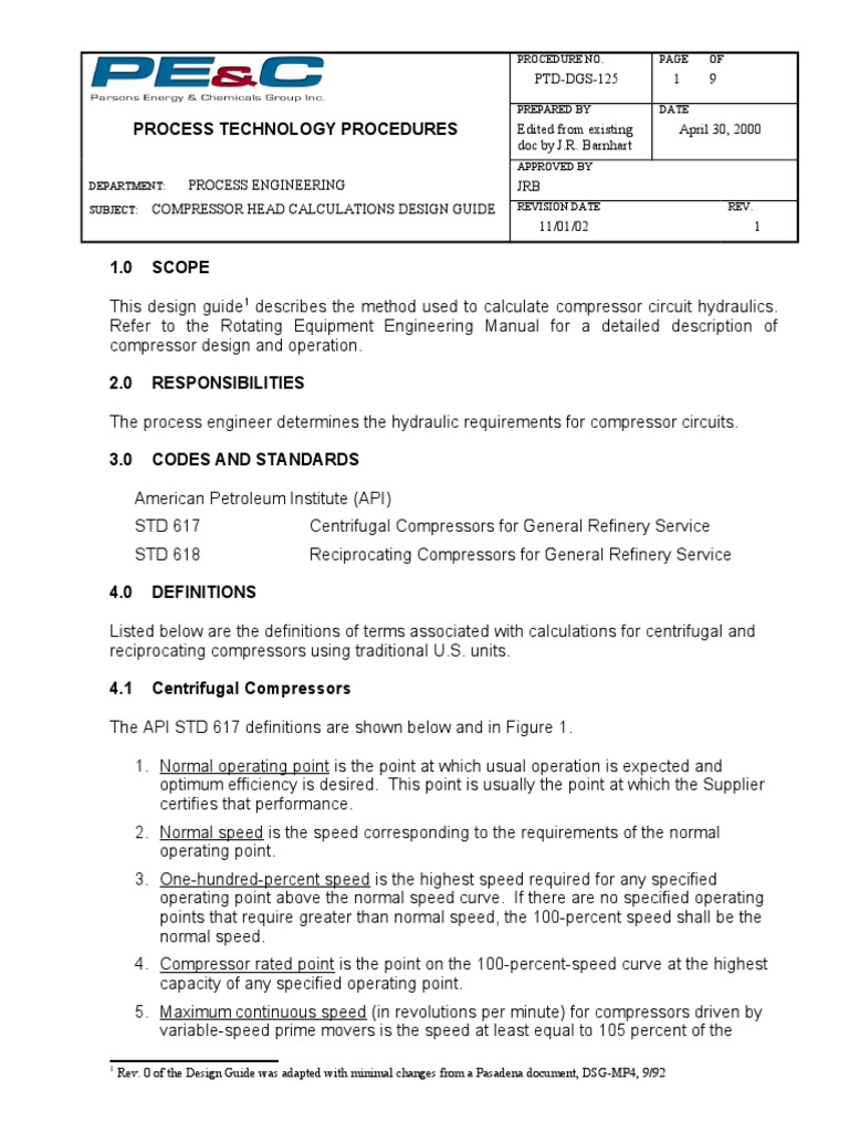 Compressor Head Calculations Design Guide PDF Gas Compressor