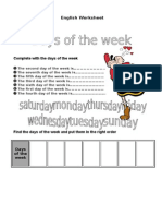 English Worksheet: Complete With The Days of The Week