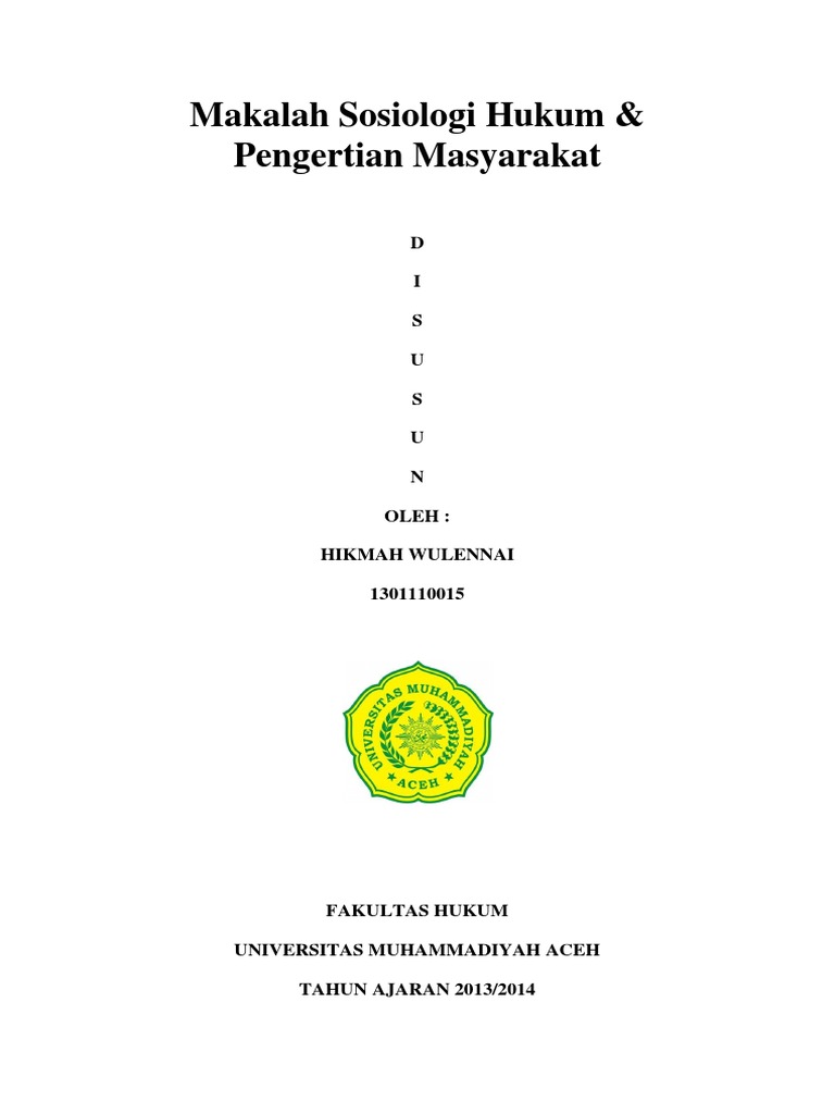 Makalah Sosiologi Hukum