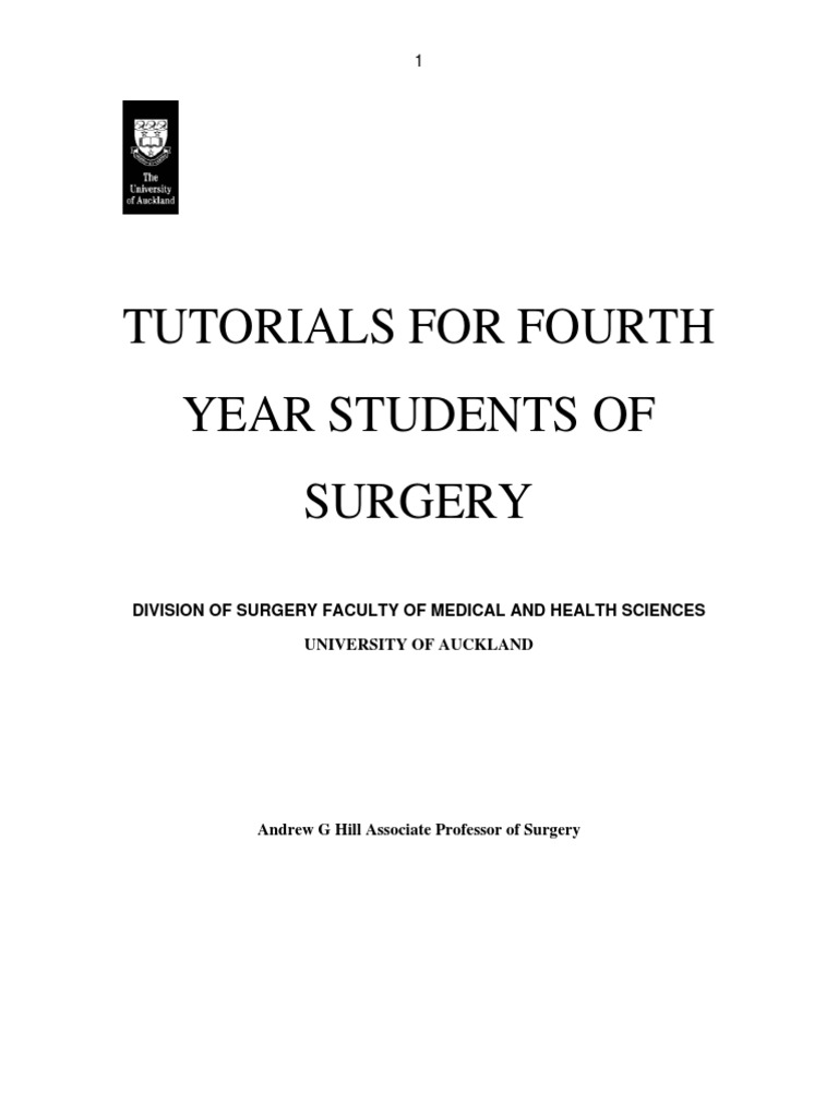 Tutorials in Surgery For 4th Medical Students | PDF | Thrombosis | Surgery