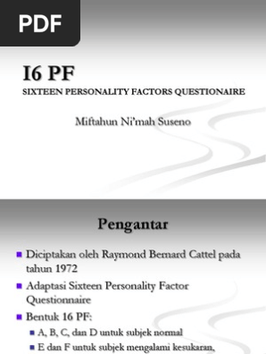 Tes Kepribadian 16 Pf