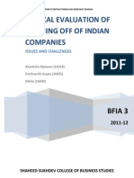 Evaluation of Spin Off of Indian Companies