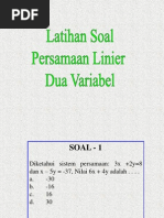 Latihan Soal Persamaan Linier Dan Variabel