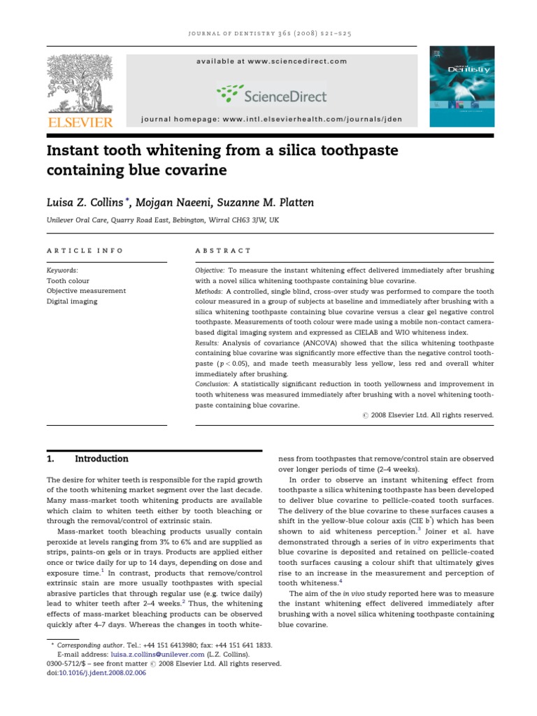 Blue Covarine in Toothpaste Mouth Wellness