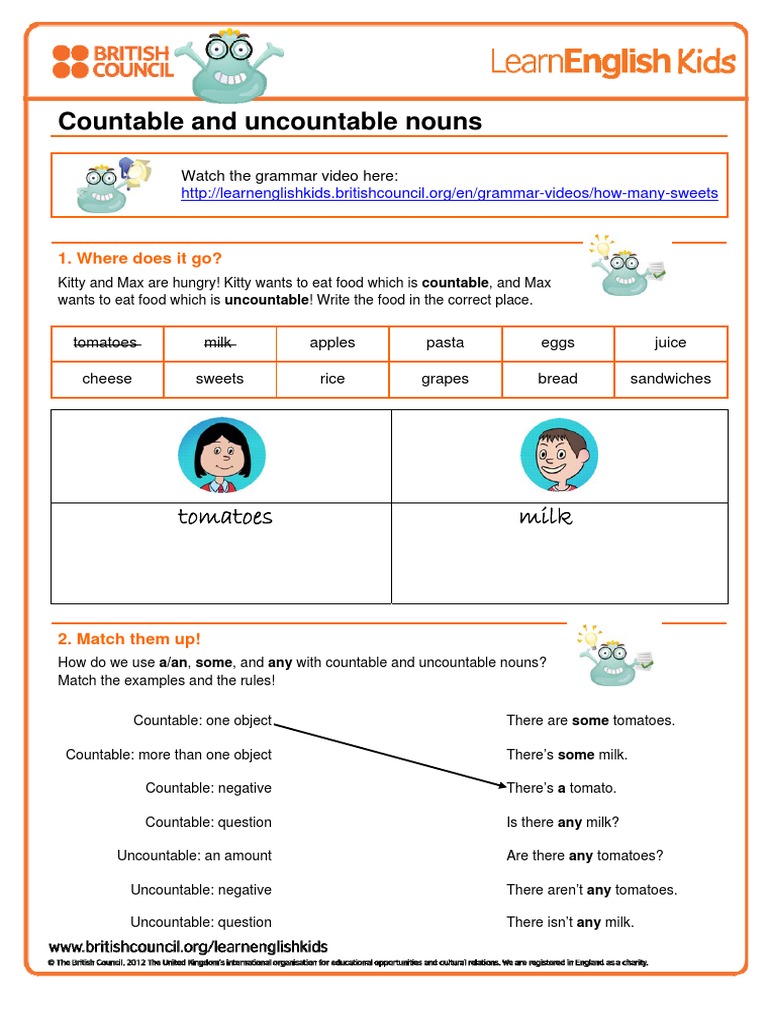 Grammar Worksheet Countable And Uncountable Gwg How Many Sweets