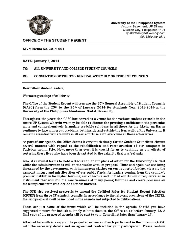 37th General Assembly of Student Councils | PDF | Government