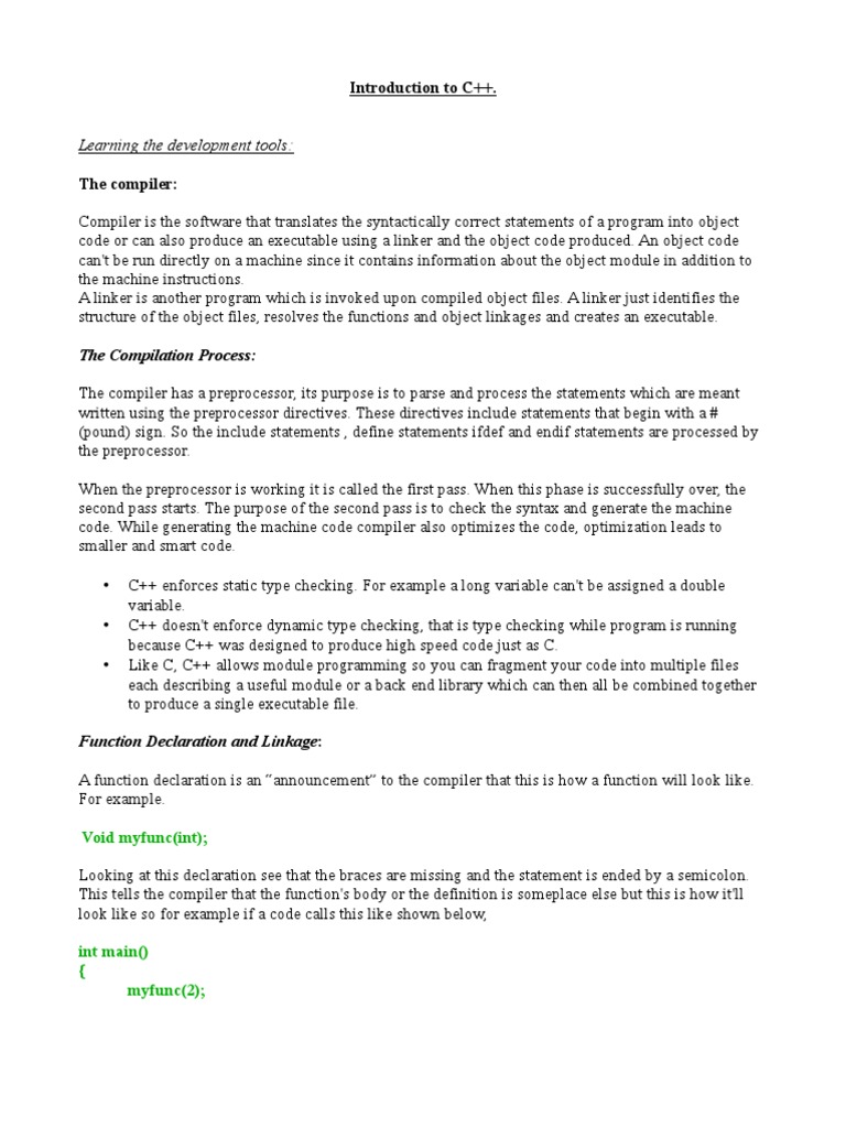 C/C++ Tutorial - Compiler Linker Basics | PDF | C (Programming Language ...
