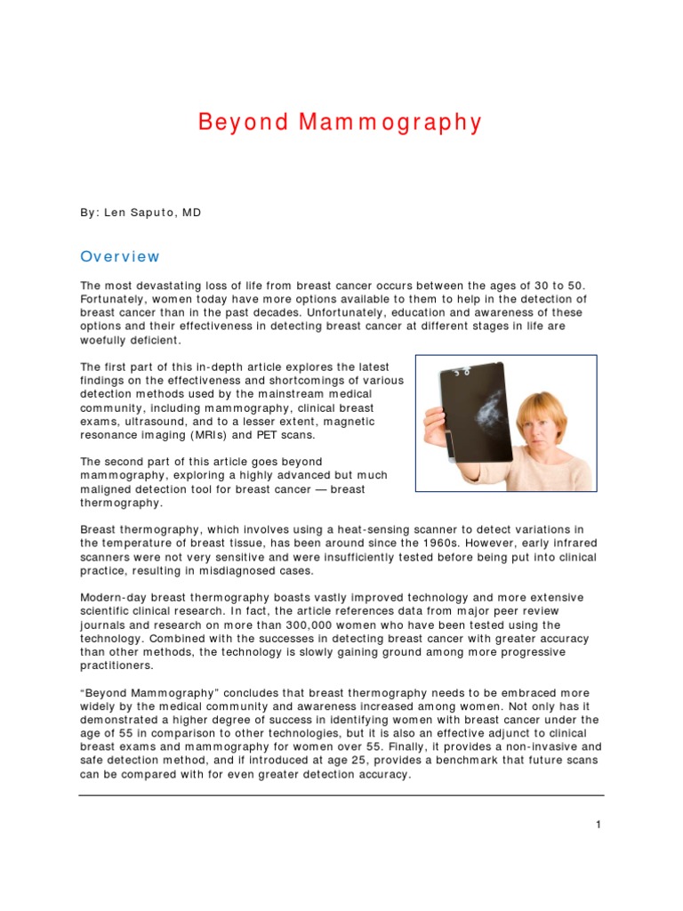 Beyond Mammography: The Evolution of Breast Cancer Detection
