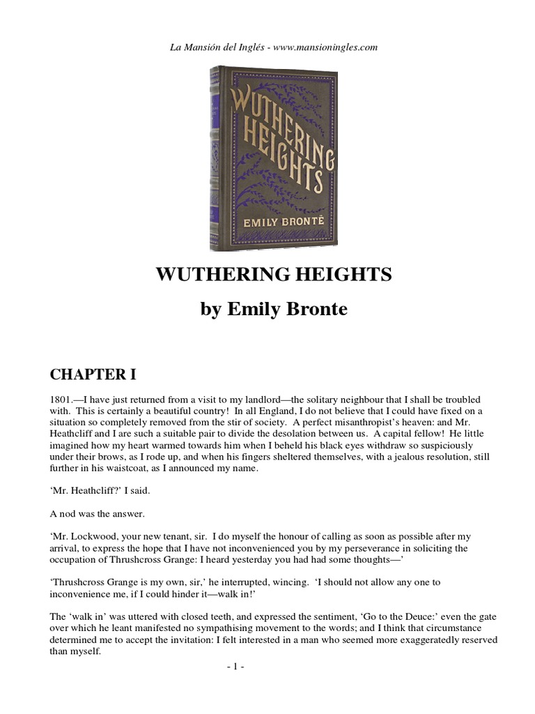 Wuthering Heights | PDF | Wuthering Heights | Heathcliff (Wuthering ...