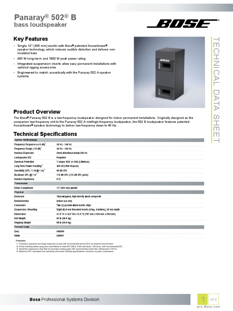 Bose 502 Speakers | PDF | Loudspeaker (Audio)