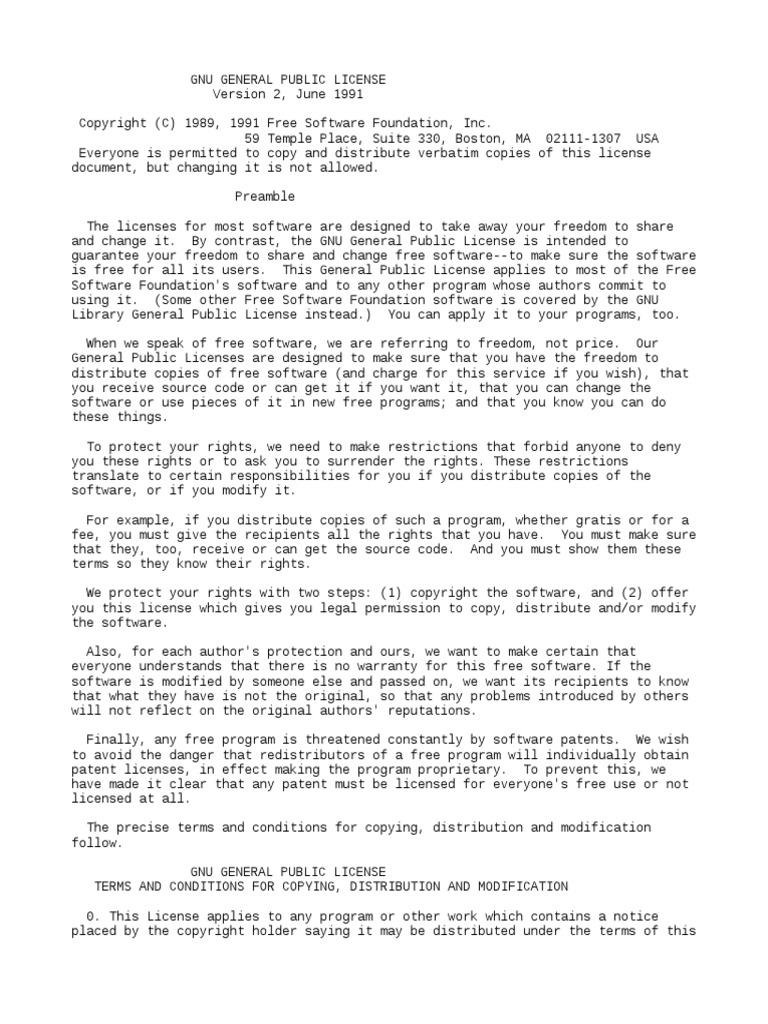 GPL | PDF | License | Free Software