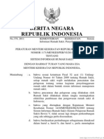 Permenkes Sistem Informasi Rumah Sakit