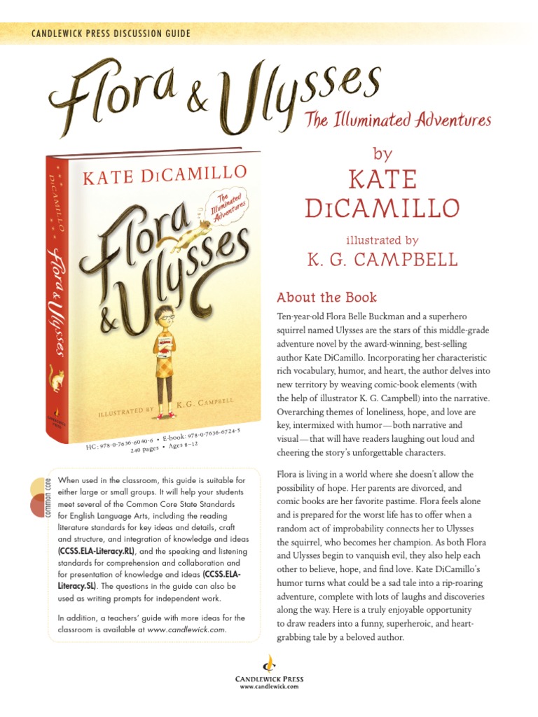 Flora & Ulysses Discussion Guide Comic Book Cartoon