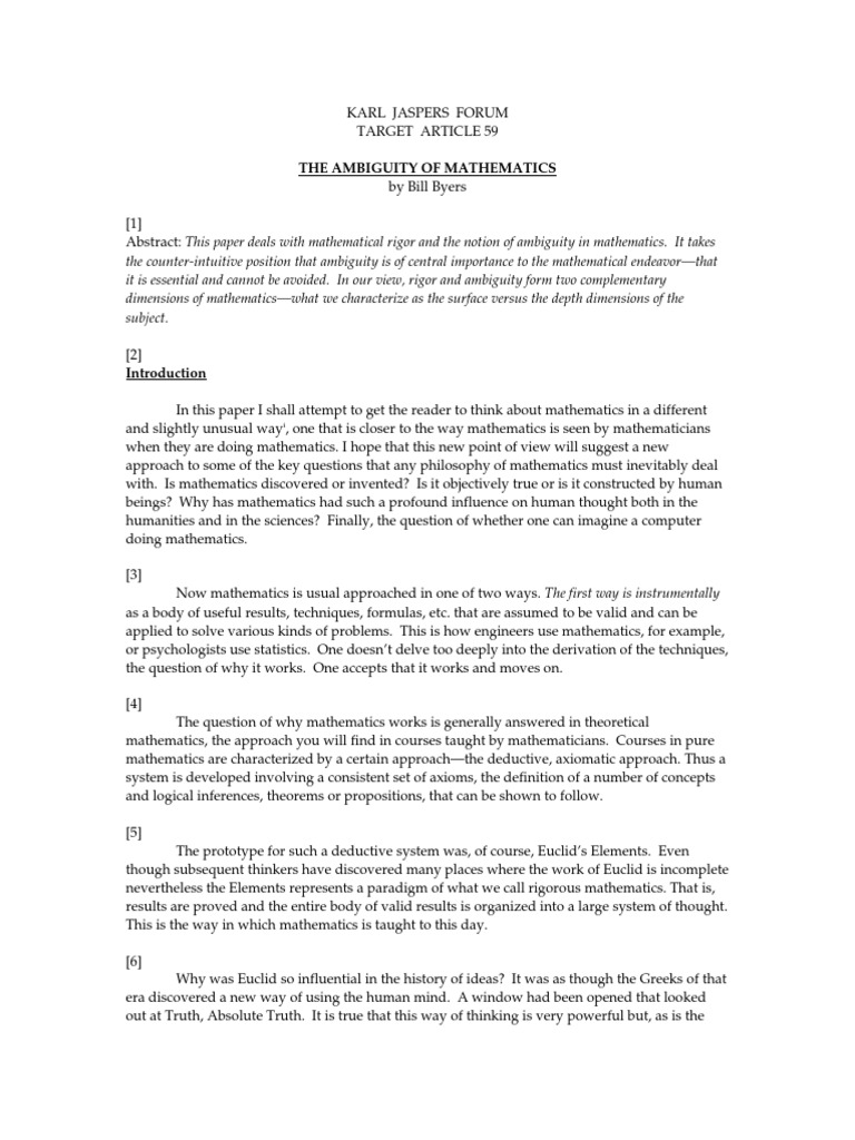 Embracing Ambiguity in Mathematics | PDF | Matrix (Mathematics) | Infinity