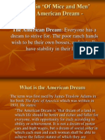 Themes in of Mice and Men' - The American Dream