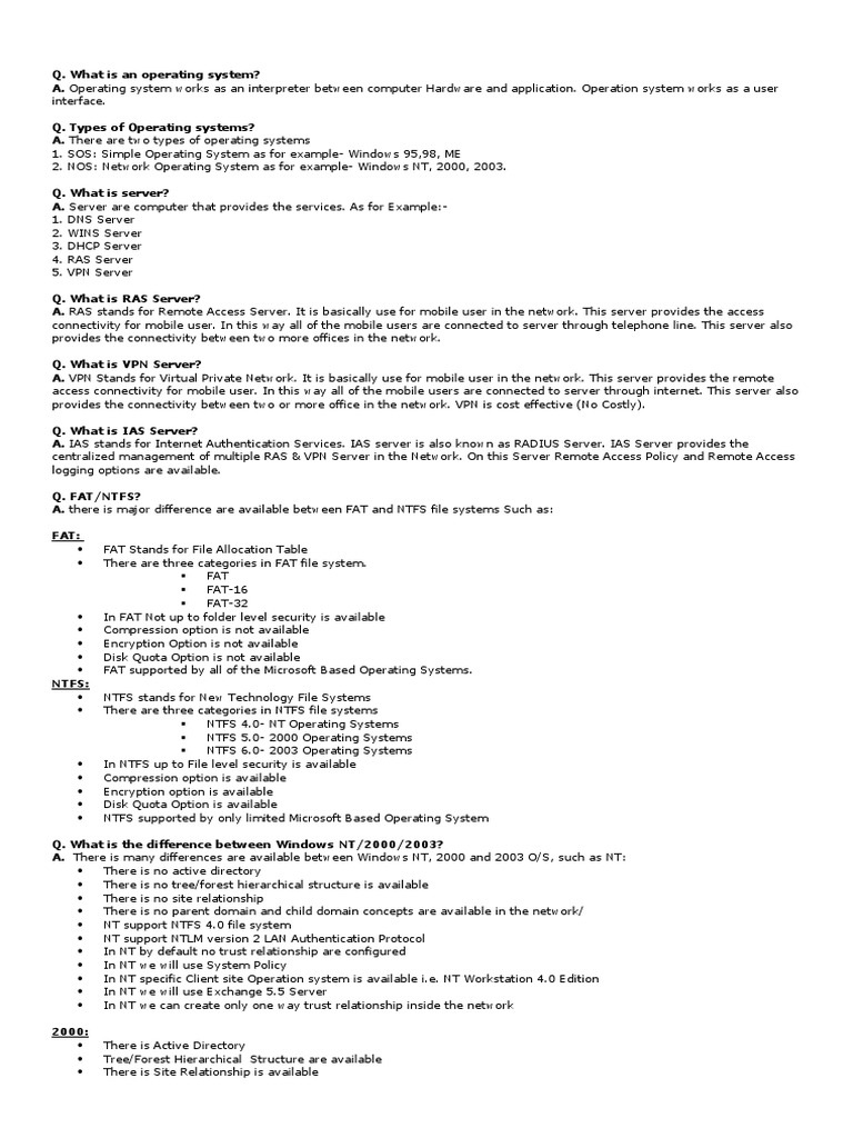 Overview of Operating Systems and Servers | PDF | Server (Computing ...